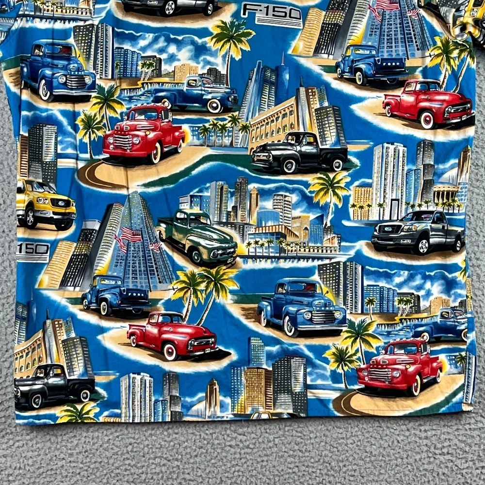 Reyn Spooner Shirt Mens M‎ Ford F-150 Pickup Truck Hawaiian Beach AOP Dad Casual